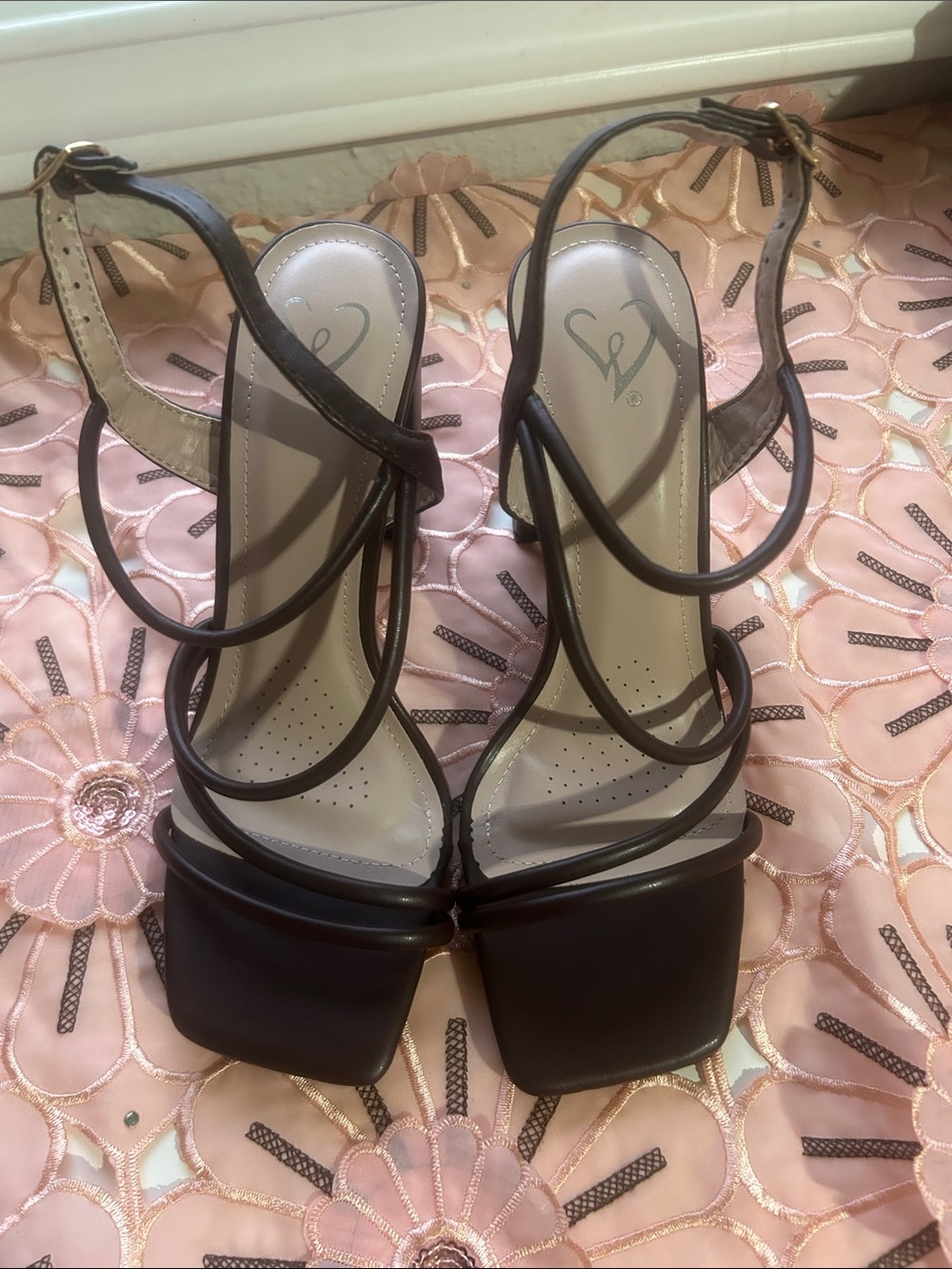 Vince Camuto Brown Strappy Platform Heels